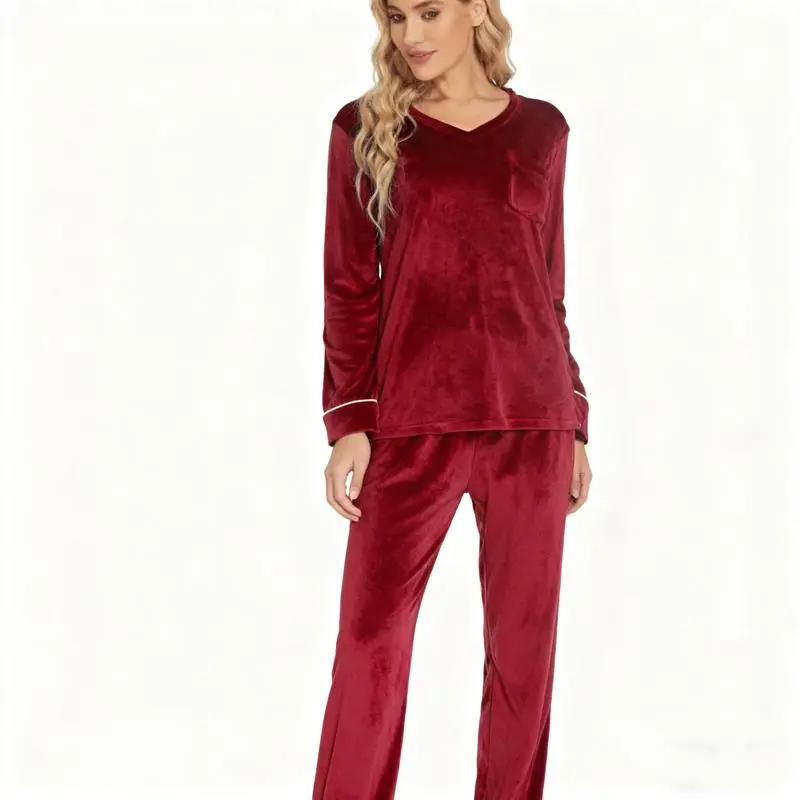 Velvet Pajamas Set – Soft Velour Long Sleeve Sleepwear for Men & Women