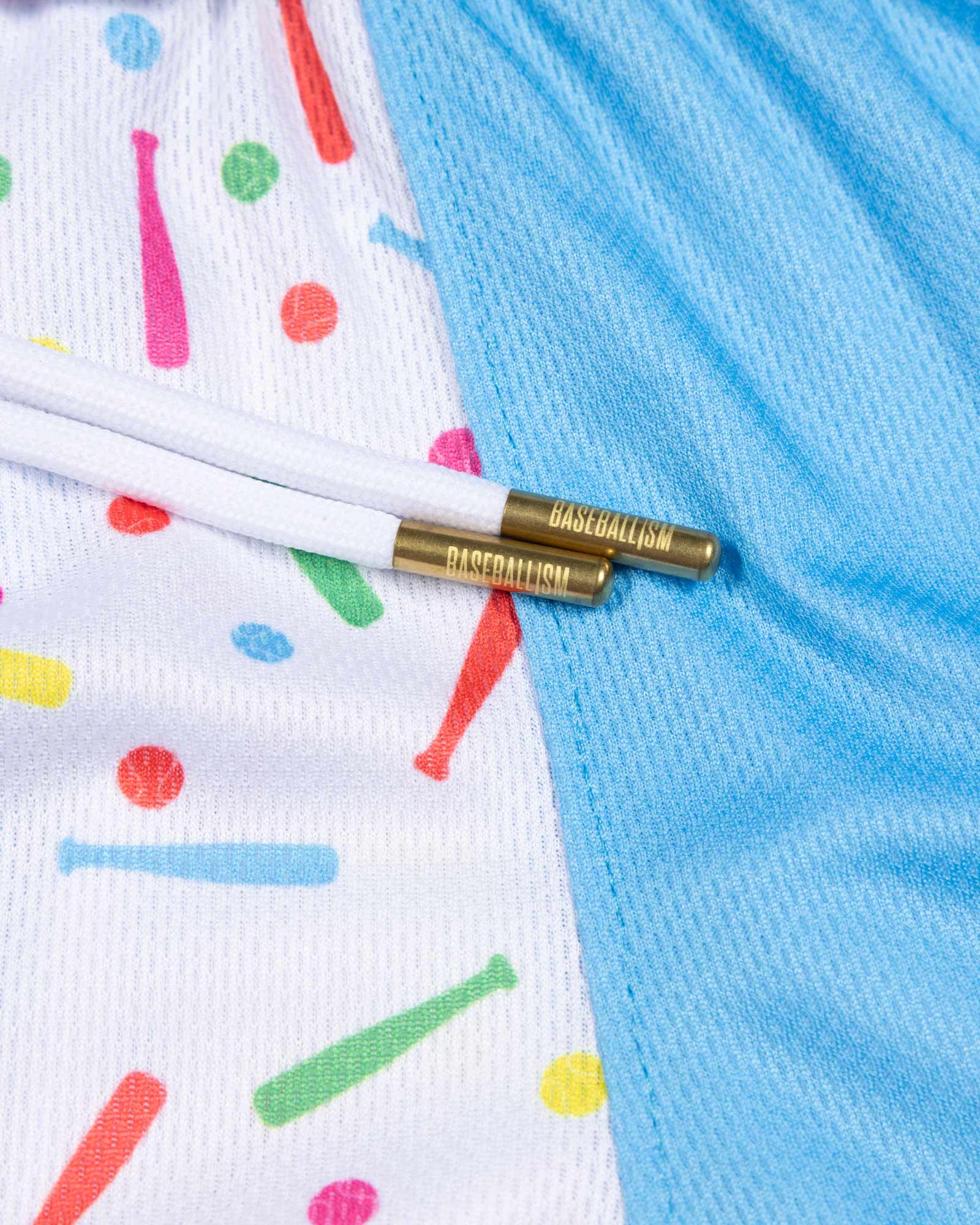 Batter Up Bakery Confetti Cupcake Diamond Air Mesh Shorts (Light Blue) - Youth