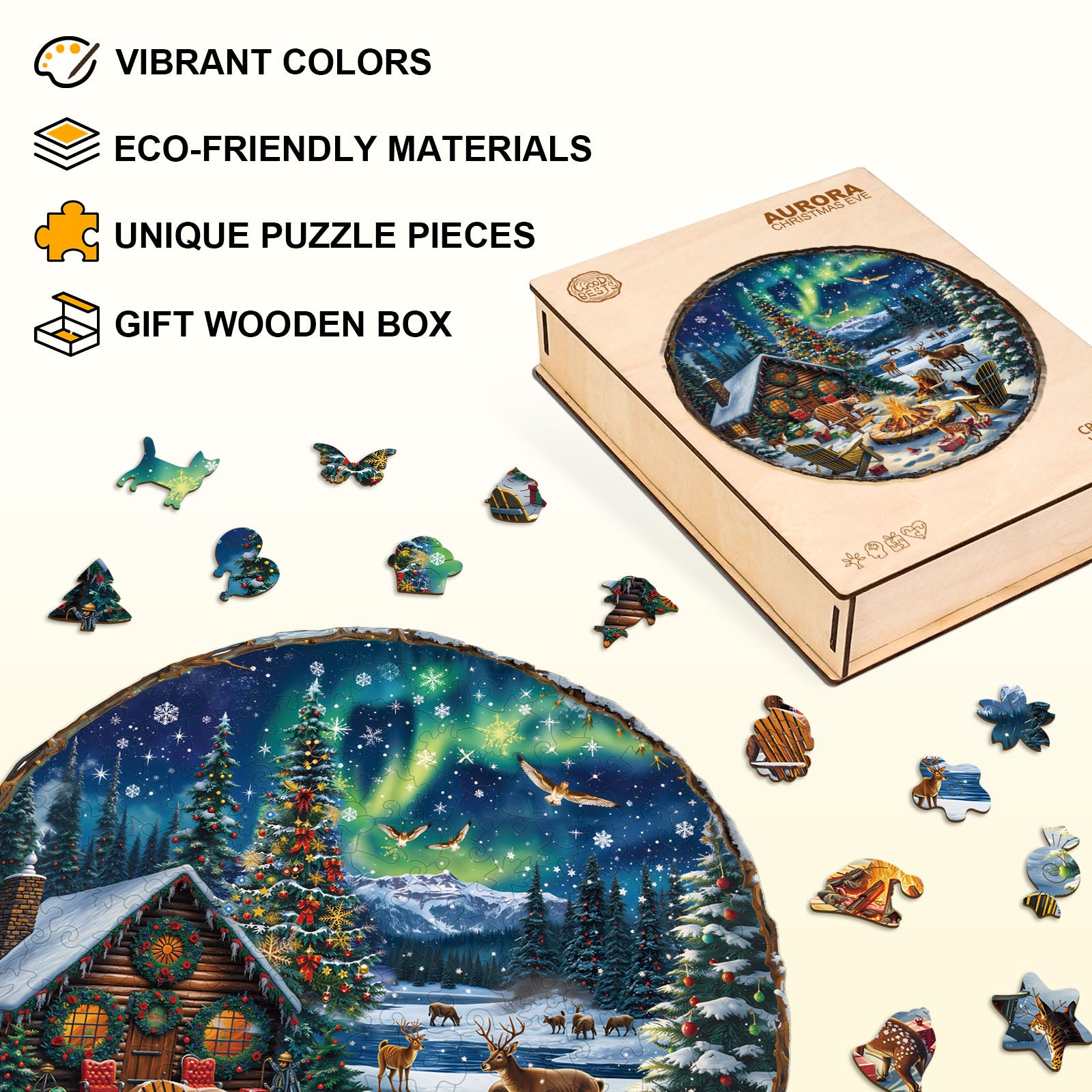 Aurora Christmas Eve Wooden Jigsaw Puzzle