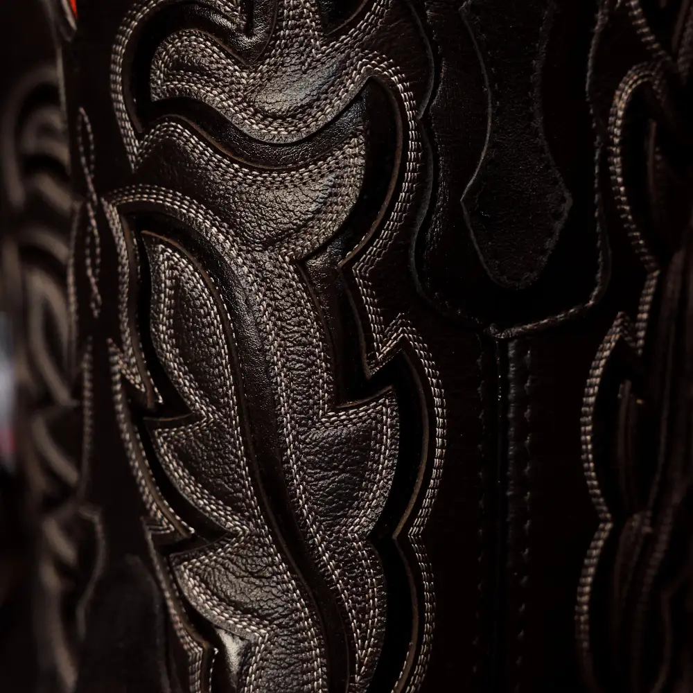 TOTAL BLACK Rough-Out Leather Boots - Square Toe