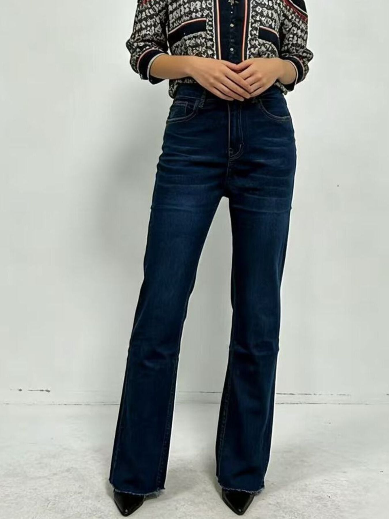 High-Waisted Bootcut Jeans