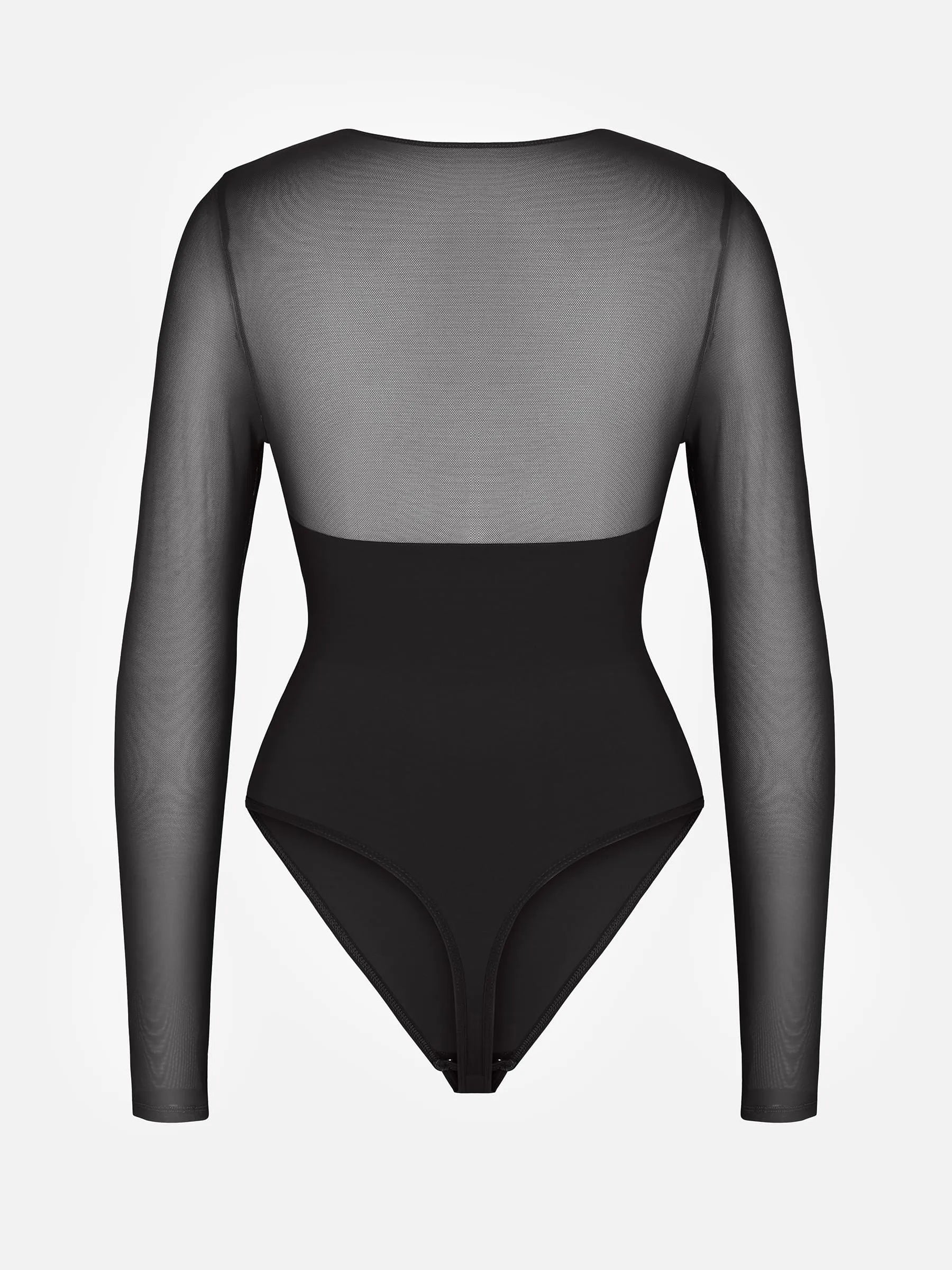 Feelingirl Mesh Panel V-Neck Bodysuit