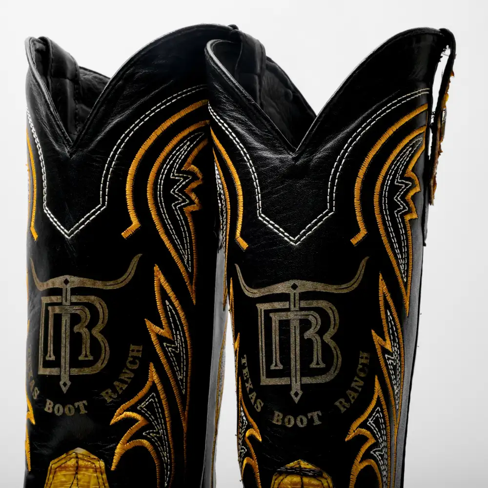 Butter Jumbo Python Leather Boots - Square Toe