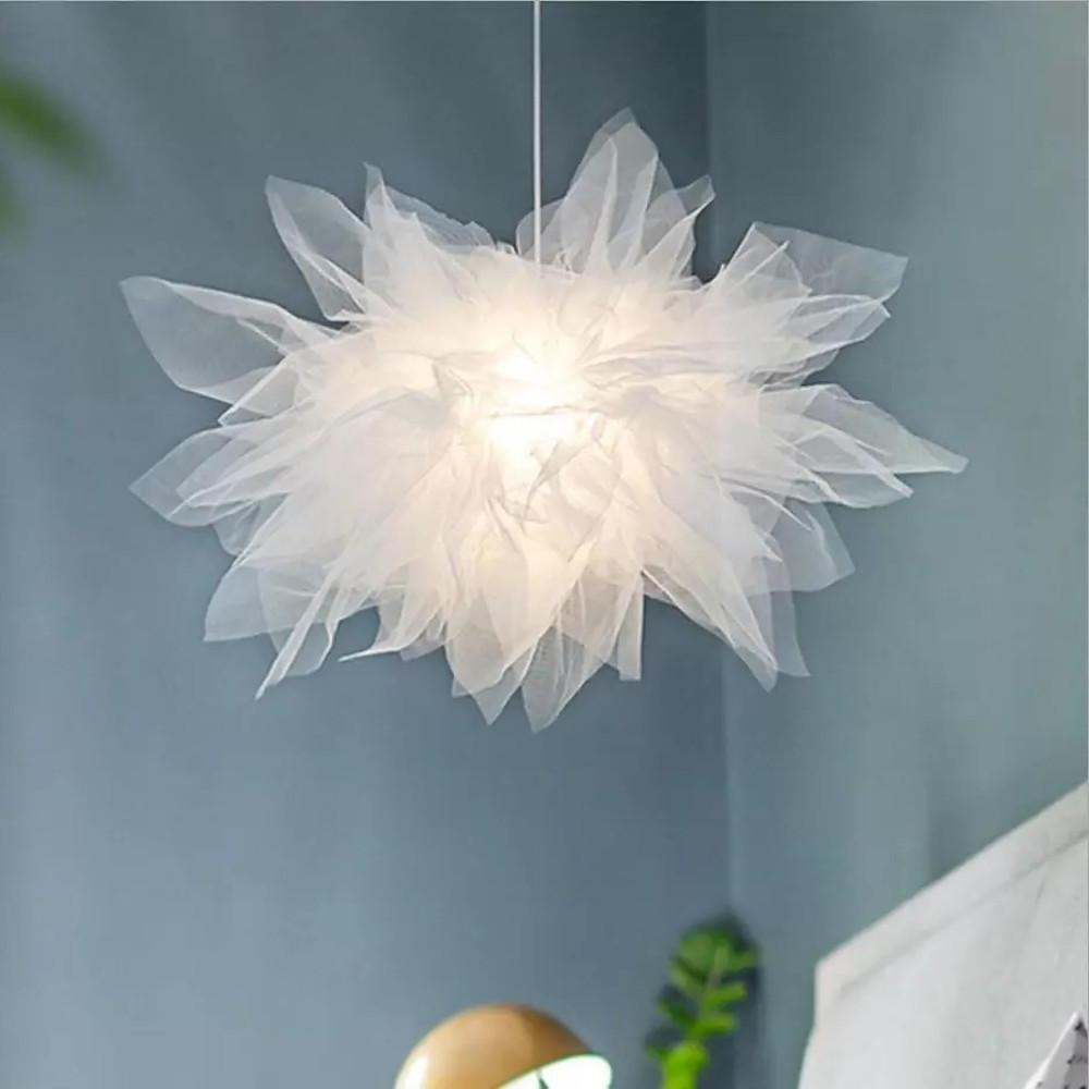 20'' Cotton Candy Mid Century Modern Pendant Light Metal Fabric Pendant Light