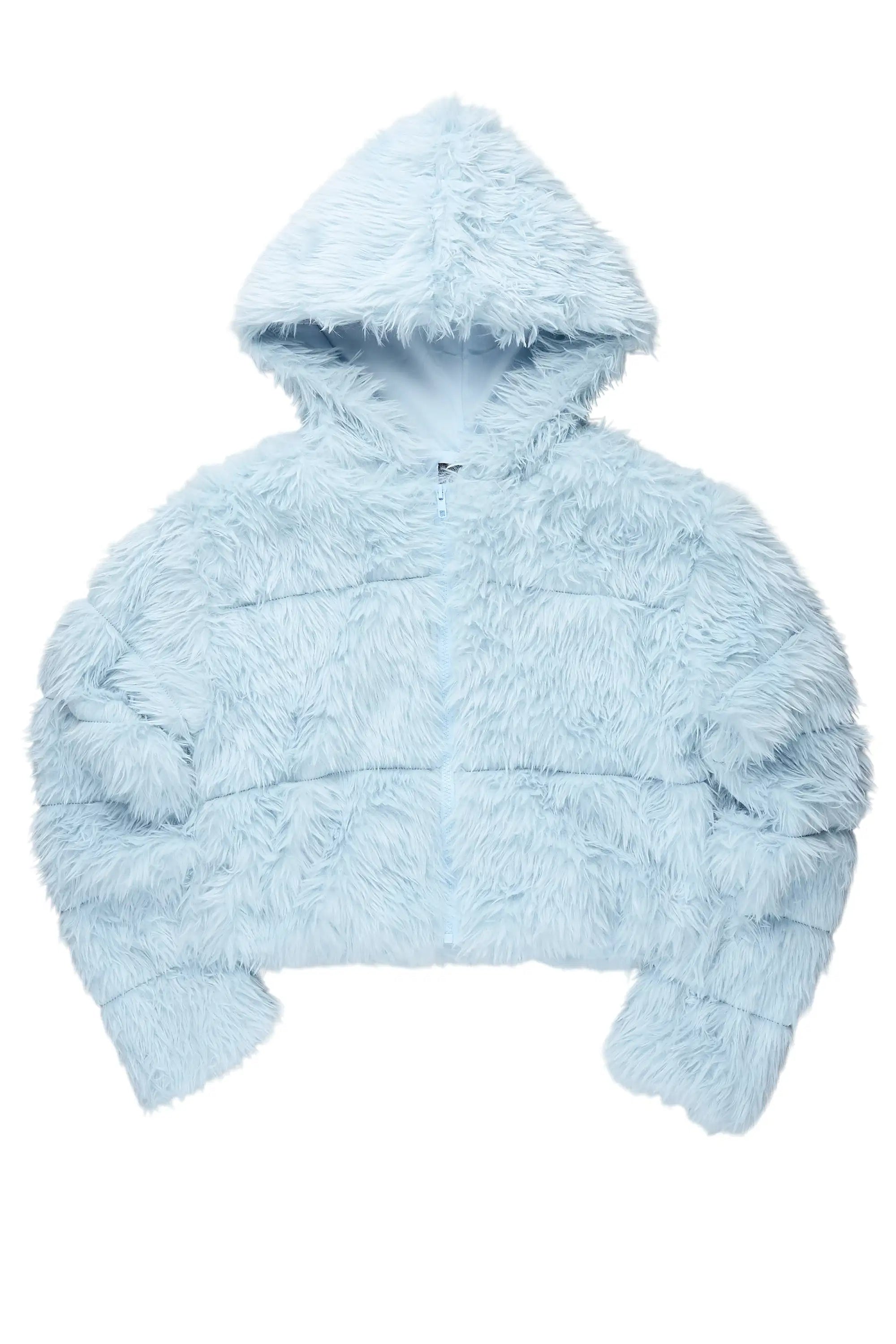 Kristin Baby Blue Fur Jacket