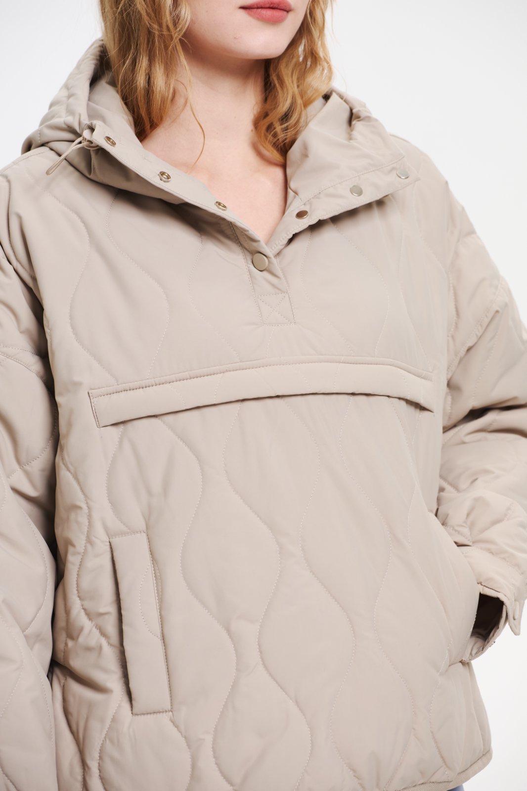 Women's Packable Quilted Water - Repellent Hooded Pullover