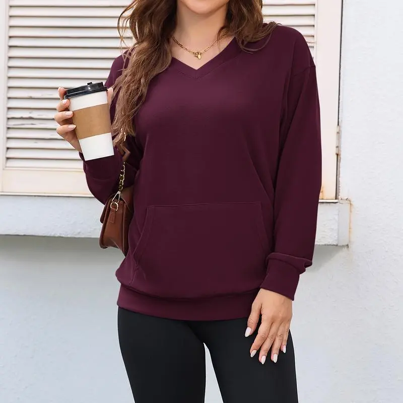 Women's Hoodless V-neck Sweatshirt