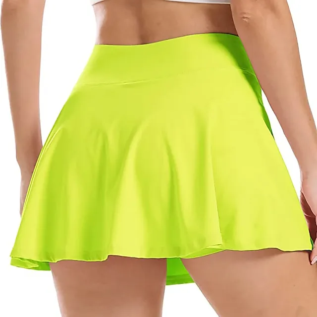 Women's Tennis Skirts Golf Skirts Breathable Quick Dry With Pockets Tennis Clothing Golf Apparel 2 in 1 Golf Tee Pocket Printed Summer Tennis Golf Badminton