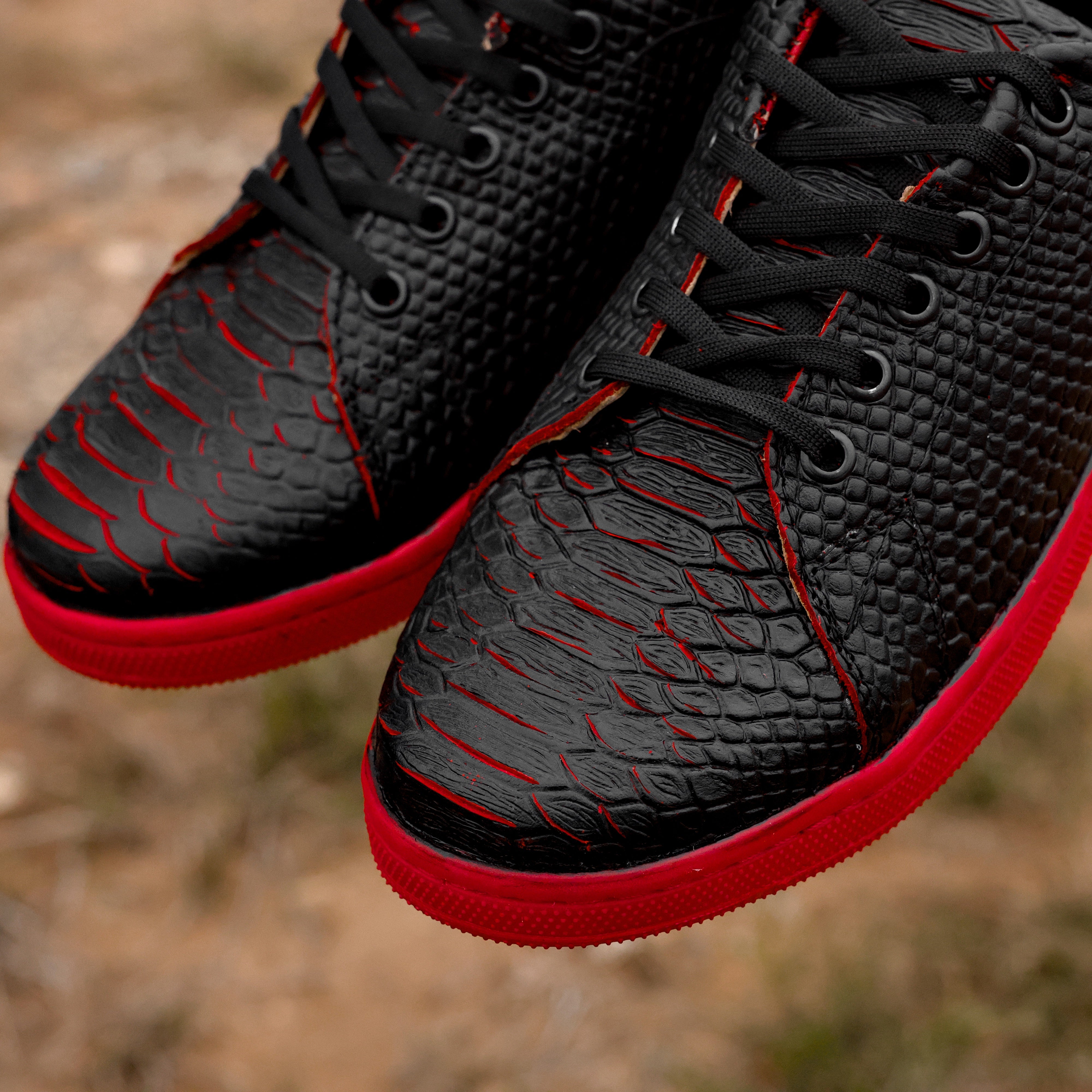 Black Cherry Python Leather Shoes