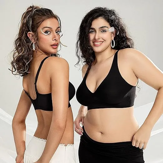 Womens Deep V Bras Wireless Comfortable Bra