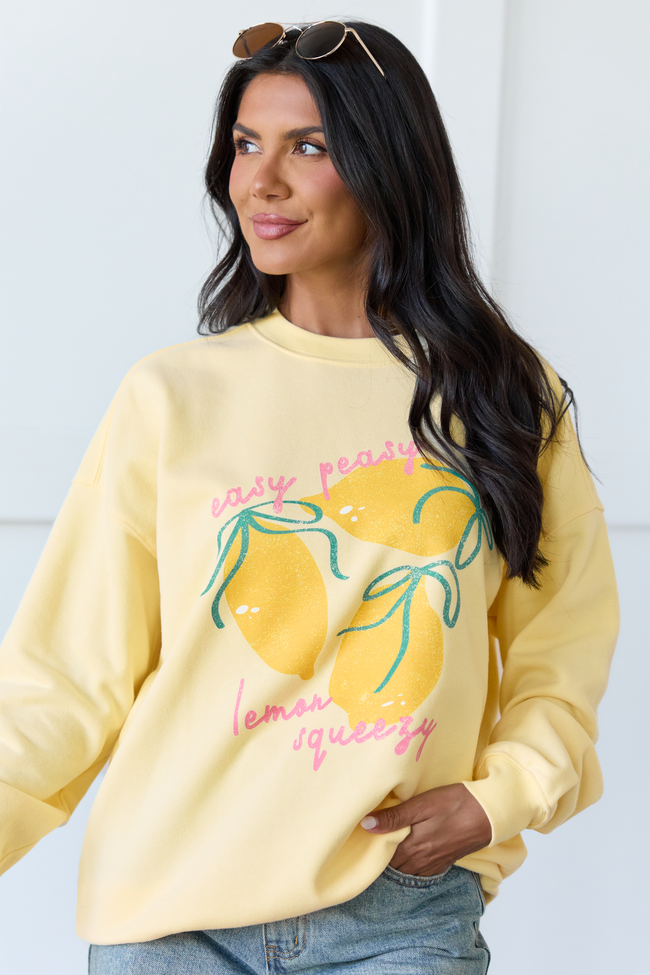Easy Peasy Yellow Graphic Sweatshirt