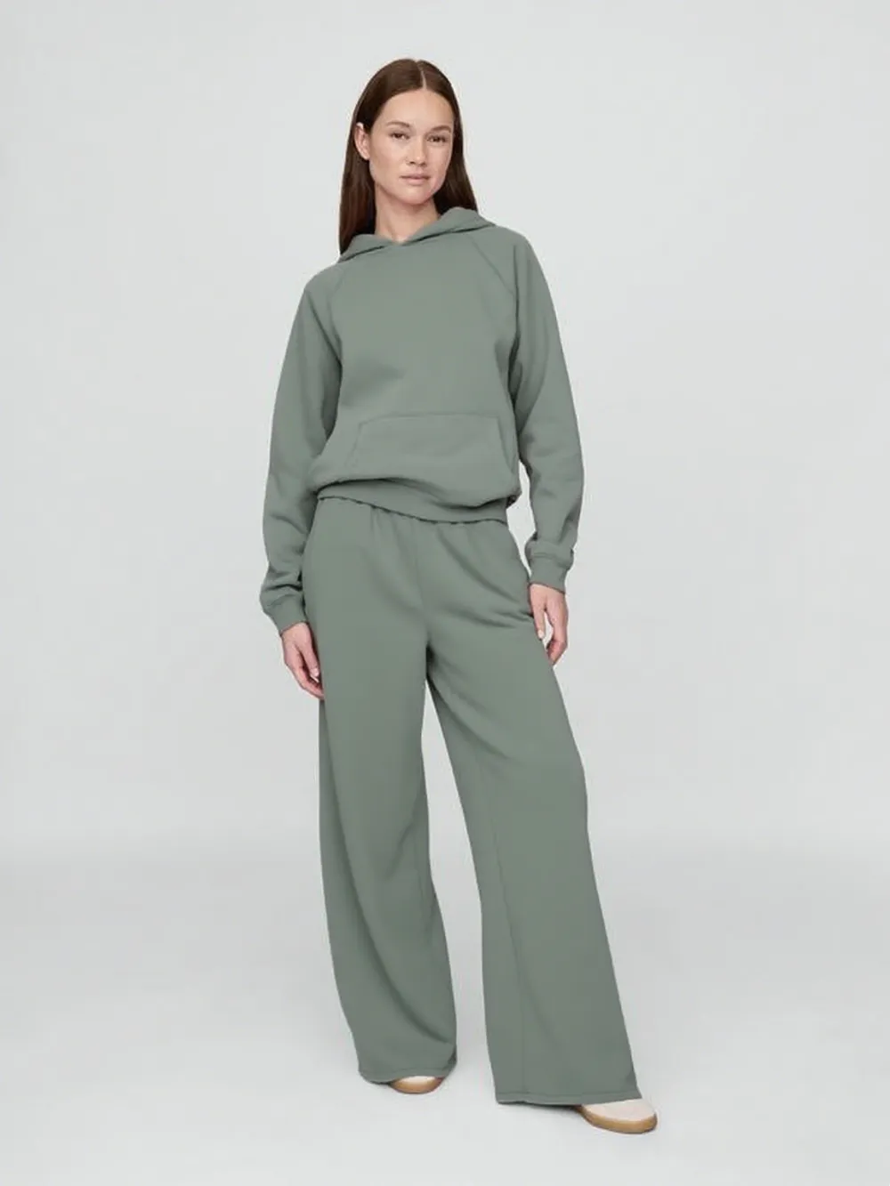 Women's Vintage Soft Lounge Hoodie & Wide-Leg Sweatpants Set
