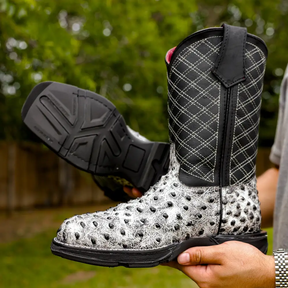 Eclipse Ostrich Leather Boots With 3D Lightweight Sole - Composite Toe
