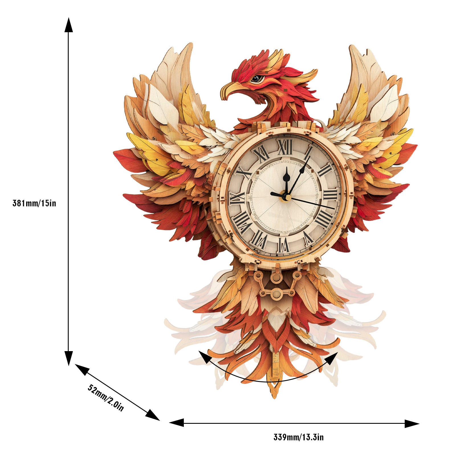 Phoenixâ€“ DIY Wooden Clock, 3D Puzzle Craft Kit