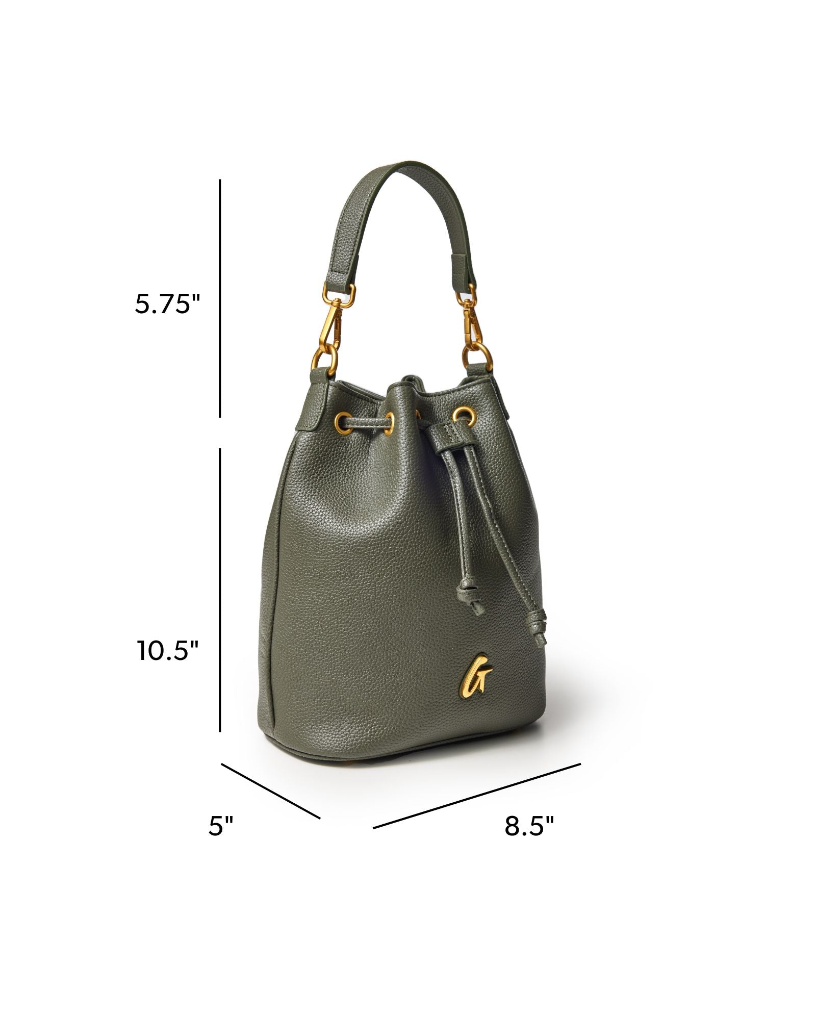MEDIUM PEBBLE BUCKET BAG - OLIVE GREEN