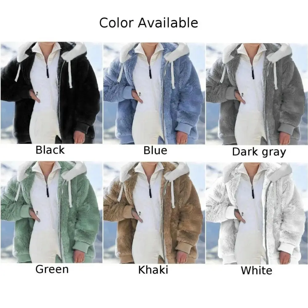 6-Pack Ladies Warm Teddy Bear Fluffy Coat Hooded Fleece Jacket Outwears