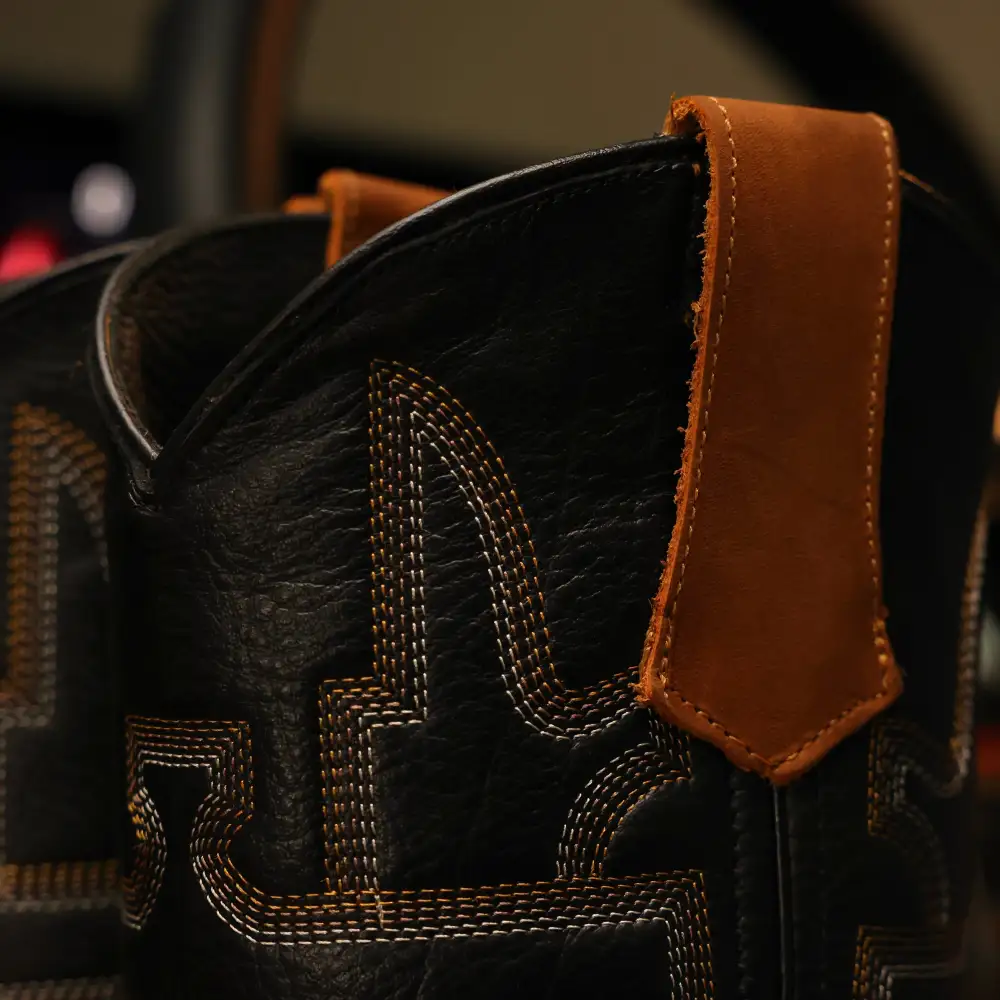 Light Honey Leather Work Boots - Square Toe