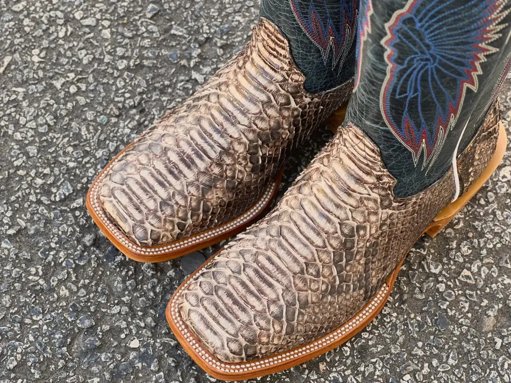 Men’s Genuine Orix Color Python With Dark Blue Shaft