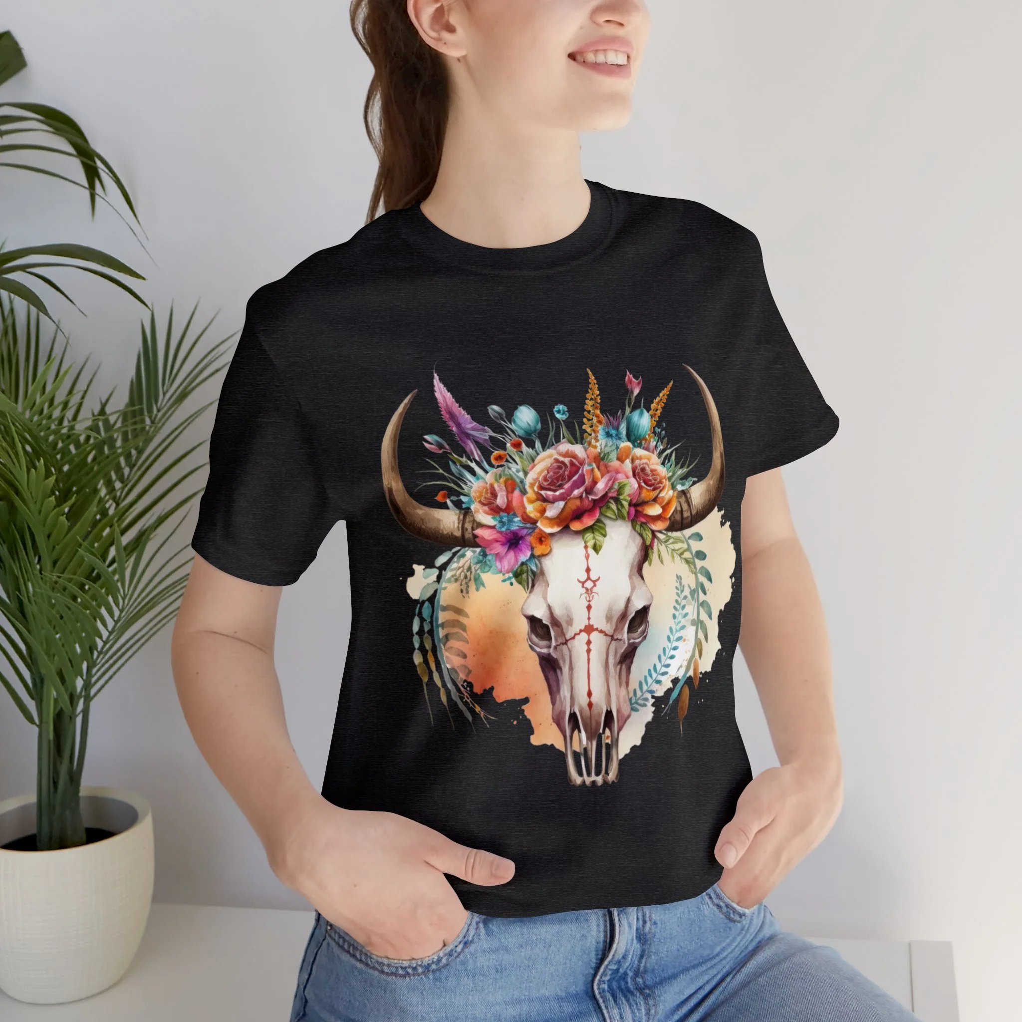Boho Skull Unisex Jersey Short Sleeve Tee