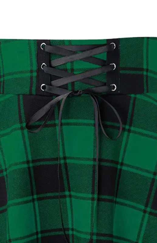 A-Line Plaid Print Mini Skirt