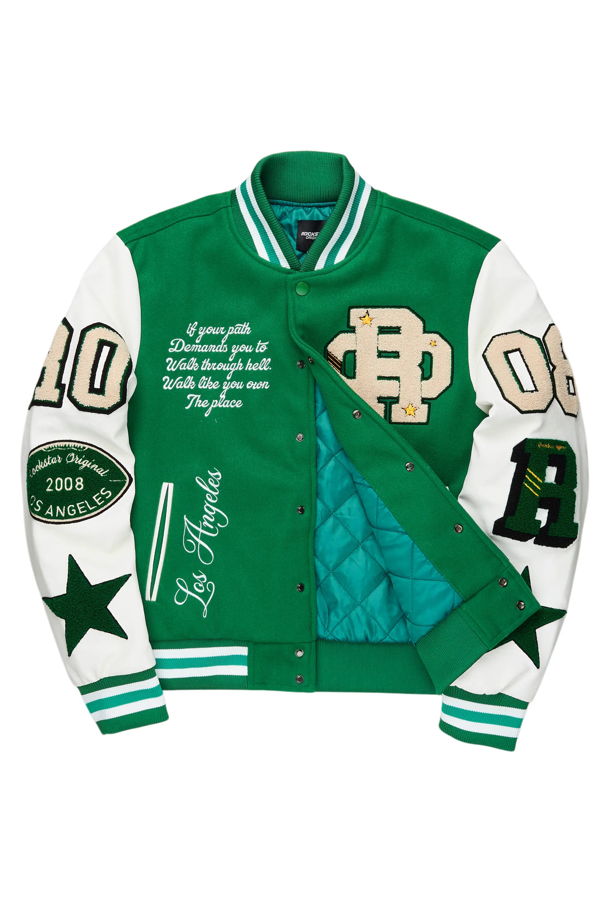 Adrienne Green Oversized Varsity Jacket