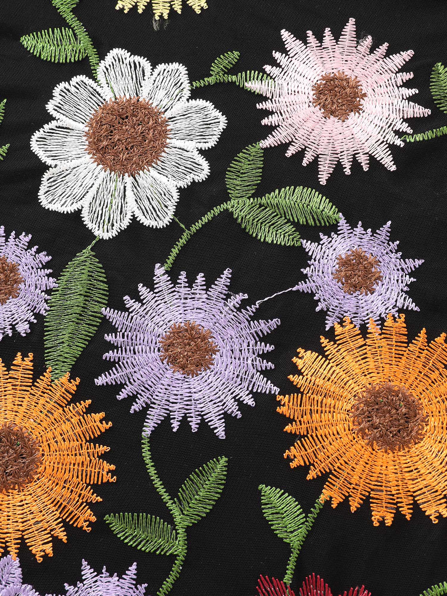 Pretty Florals Embroidered Mesh Maxi Dress