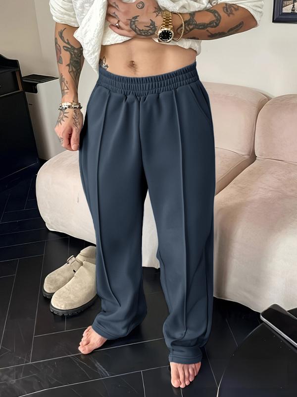 Men’s Autumn Winter Loose Fit Straight-Leg Pants