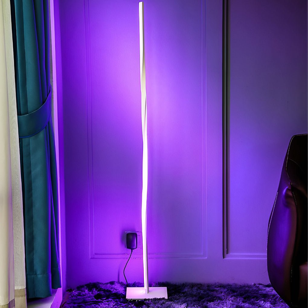 Twisted Strip Remote Control RGB Dimmable LED Modern Floor Lamp Standing Lamp