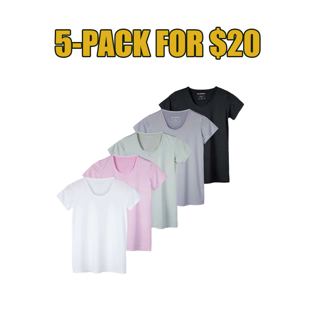Women’s 10-Pack Dry‑Fit Stretch Crew Neck Athletic T‑Shirts (Plus Size Friendly)