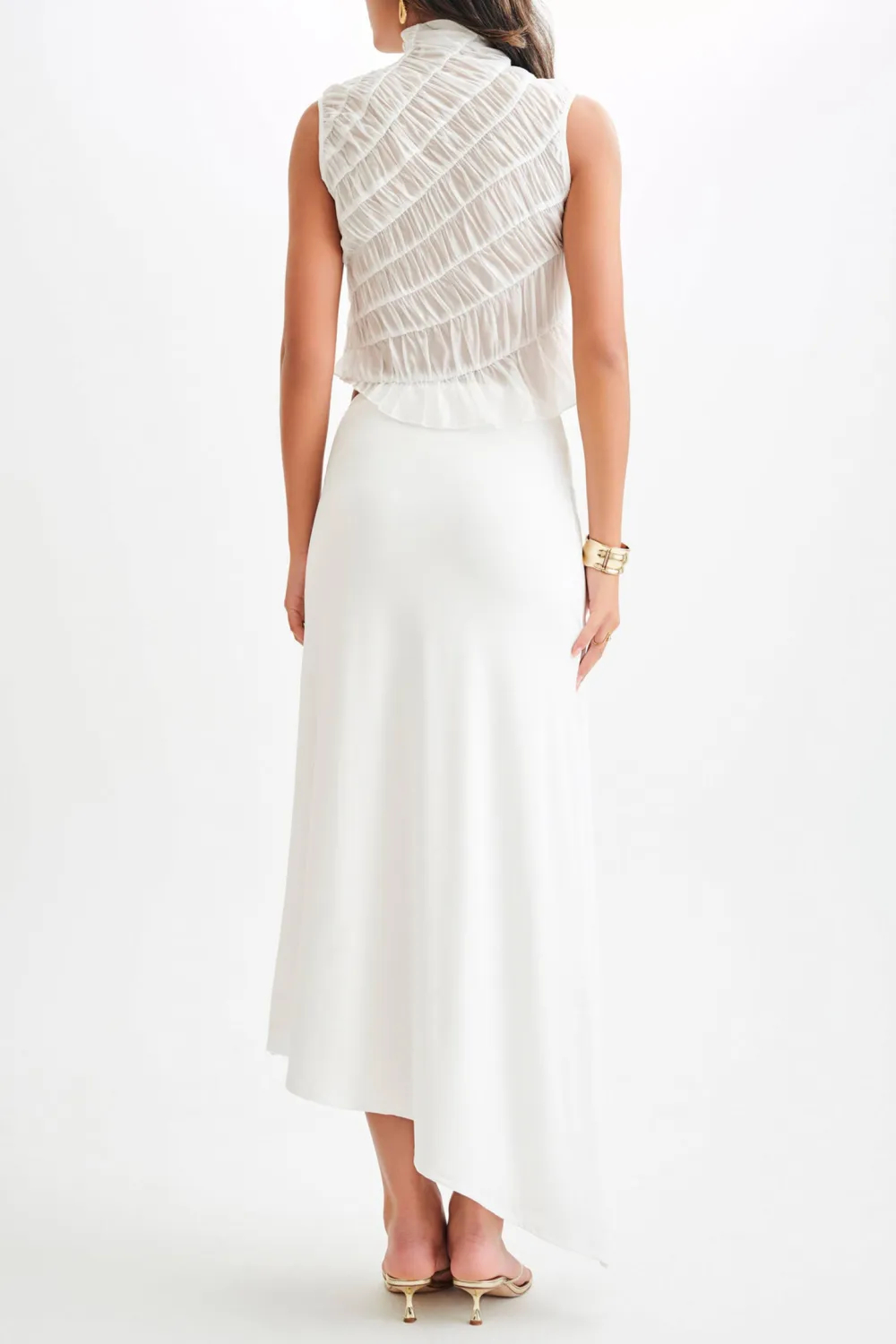 Gathered Sleeveless Top