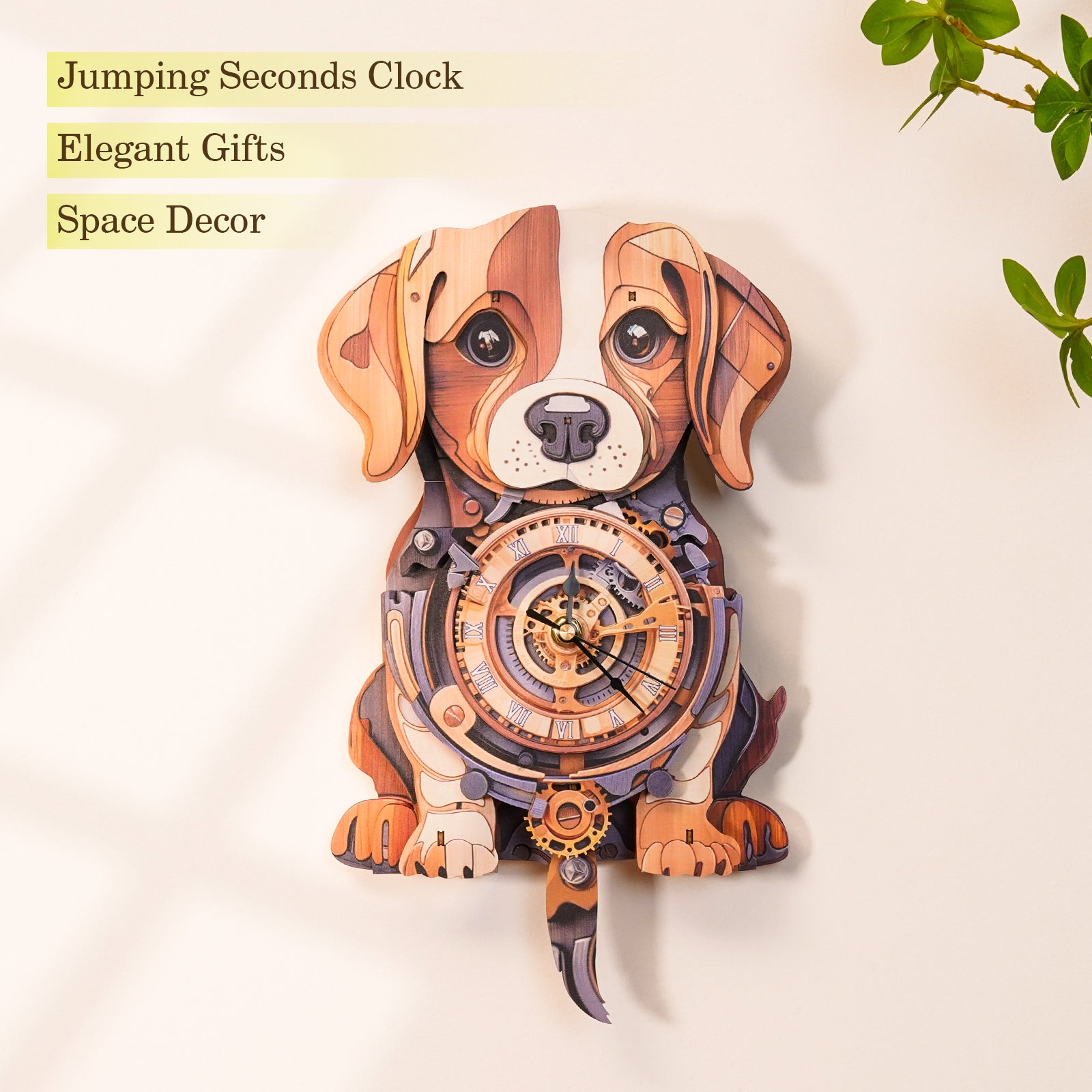 Cute Beagle â€“ DIY Wooden Clock , 3D Puzzle Craft Kit