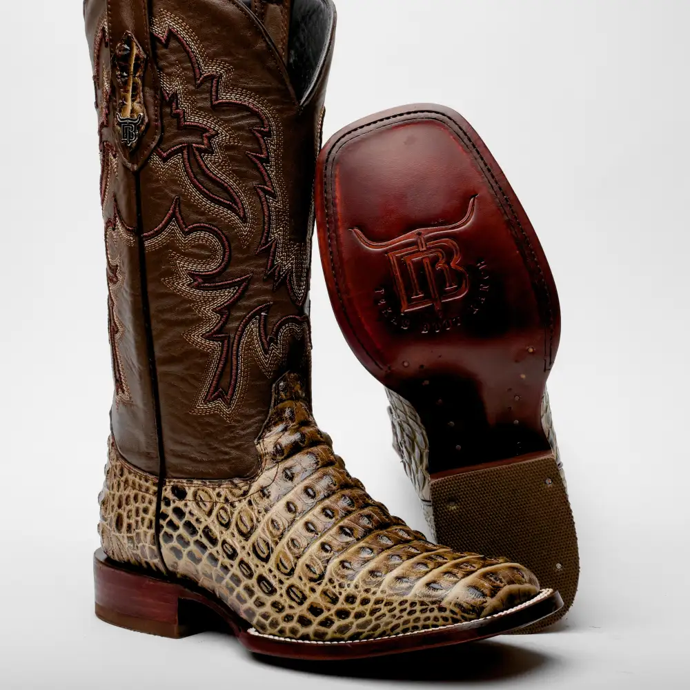 Orix Caiman Hornback Leather Boots - Square Toe