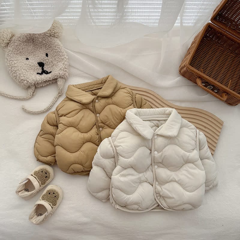 Baby Lapel Solid Color Cotton Padded Jacket