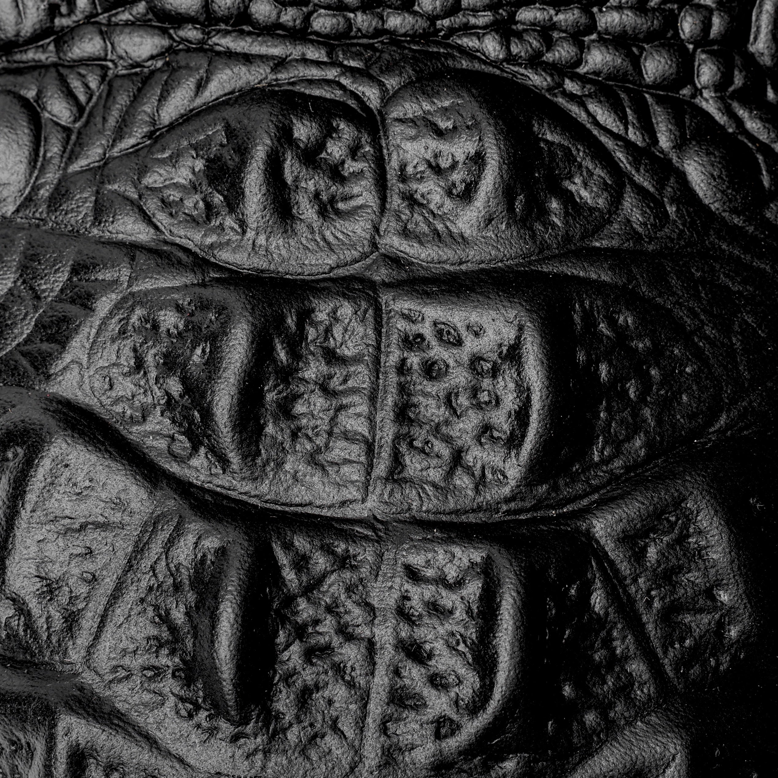 Black Caiman Neck Leather Boots With 3D Lightweight Sole - Composite Toe