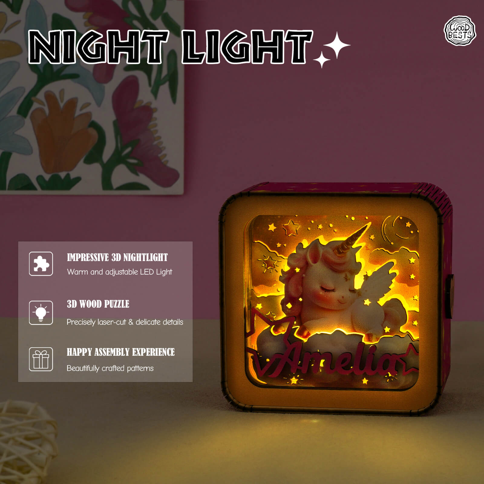 My Little Pony Kit - Personalized 3D Wooden Puzzle Night Light