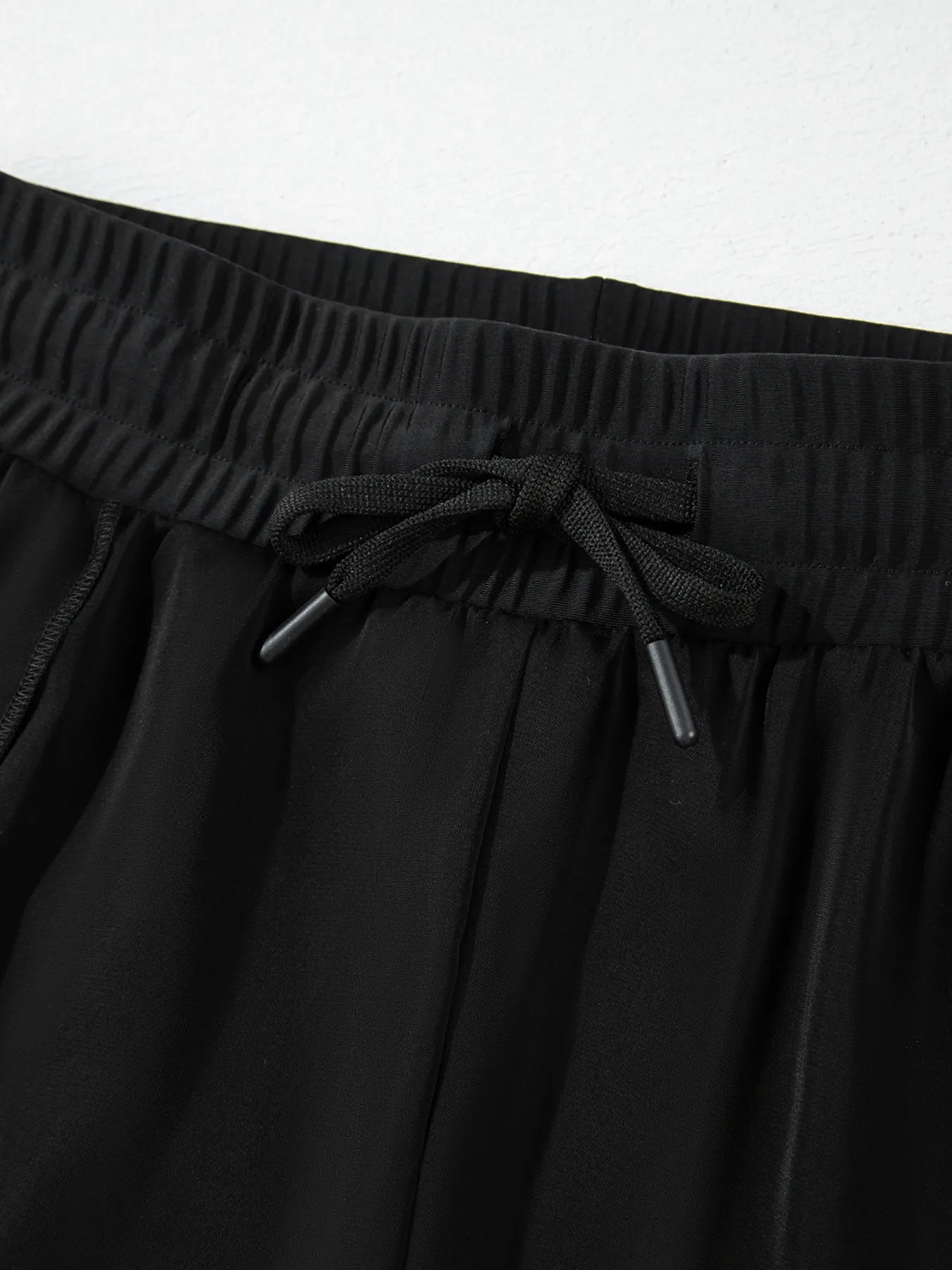 High Waisted Drawstring Swim Shorts