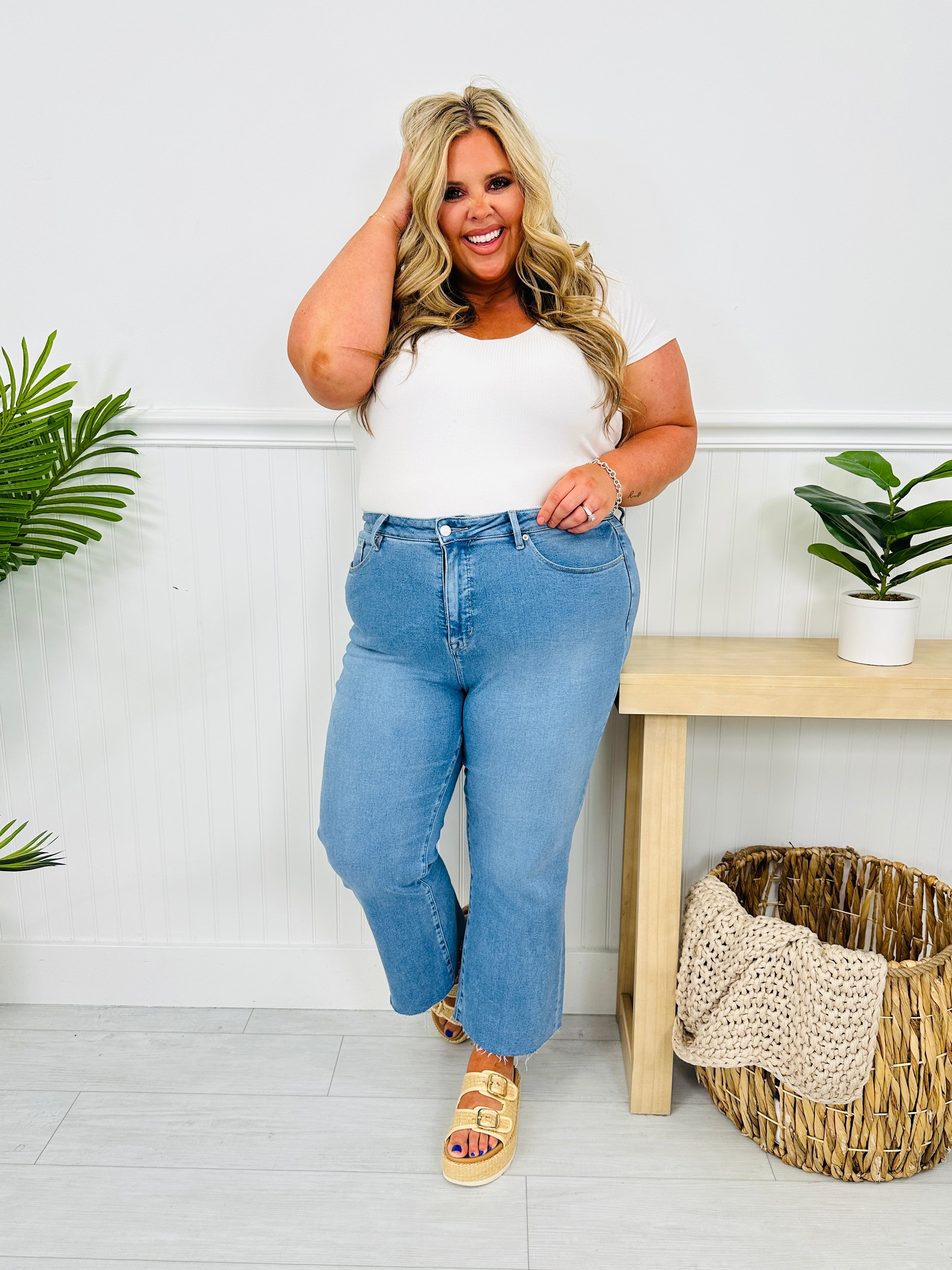 Soft Spot Tummy Control Cropped Kick Flare Jeans