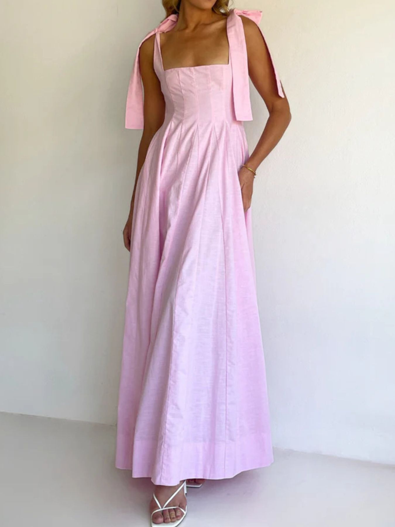 Gradient Tie Shoulder Maxi Dress