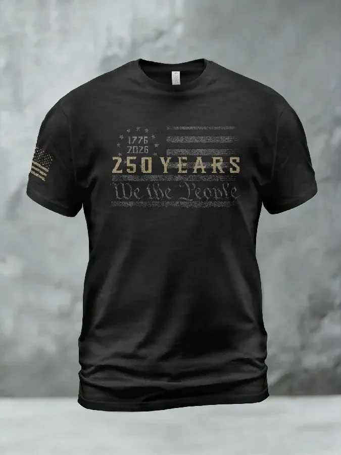 Men'S American Flag Commemorative 250Th Anniversary Classic Pattern Short Sleeve T-Shirt