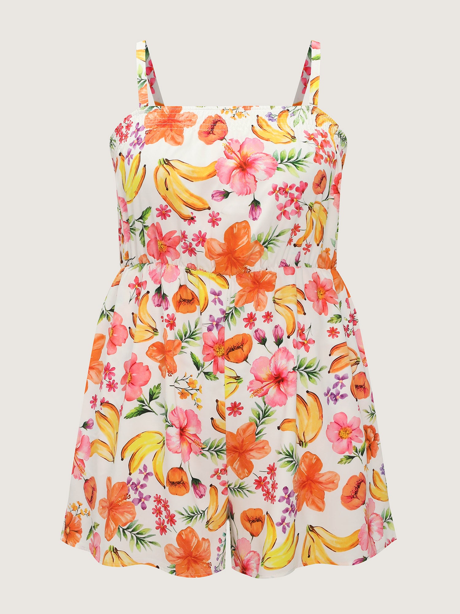 Supersoft Floral Print Square Neckline Romper