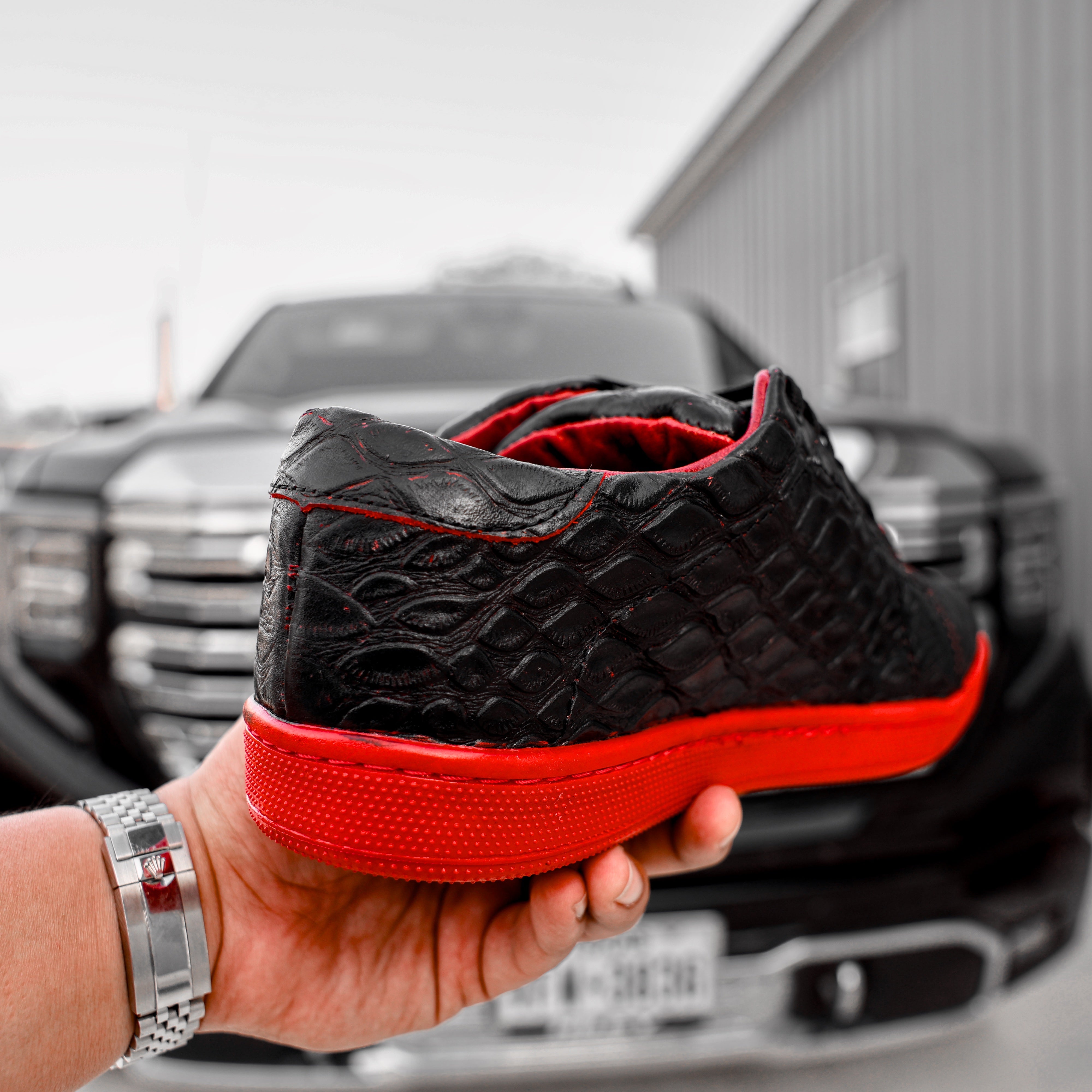 Black/Red Anteater Leather Shoes