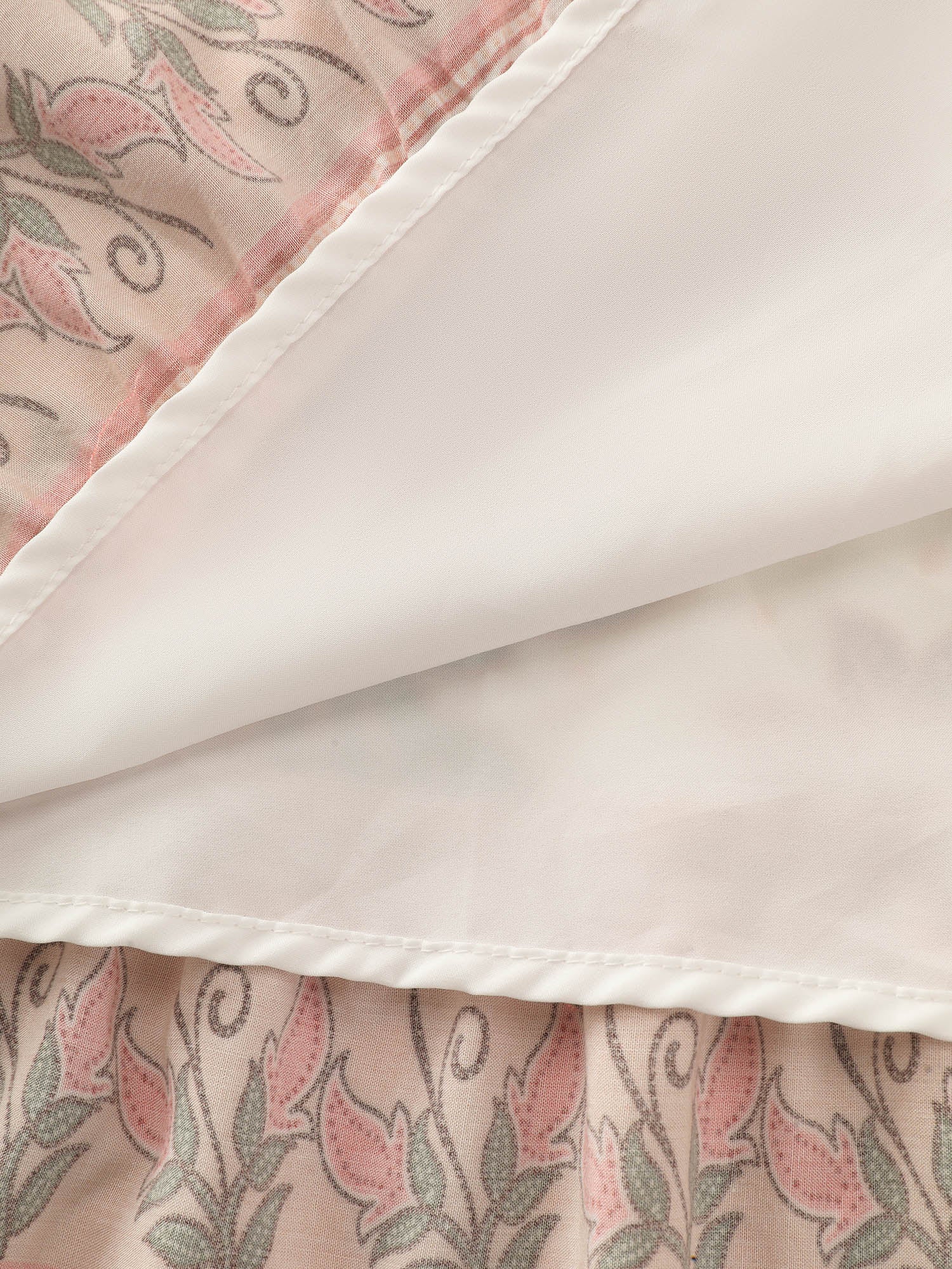 Floral Print Flowy Color Contrast Midi Dress