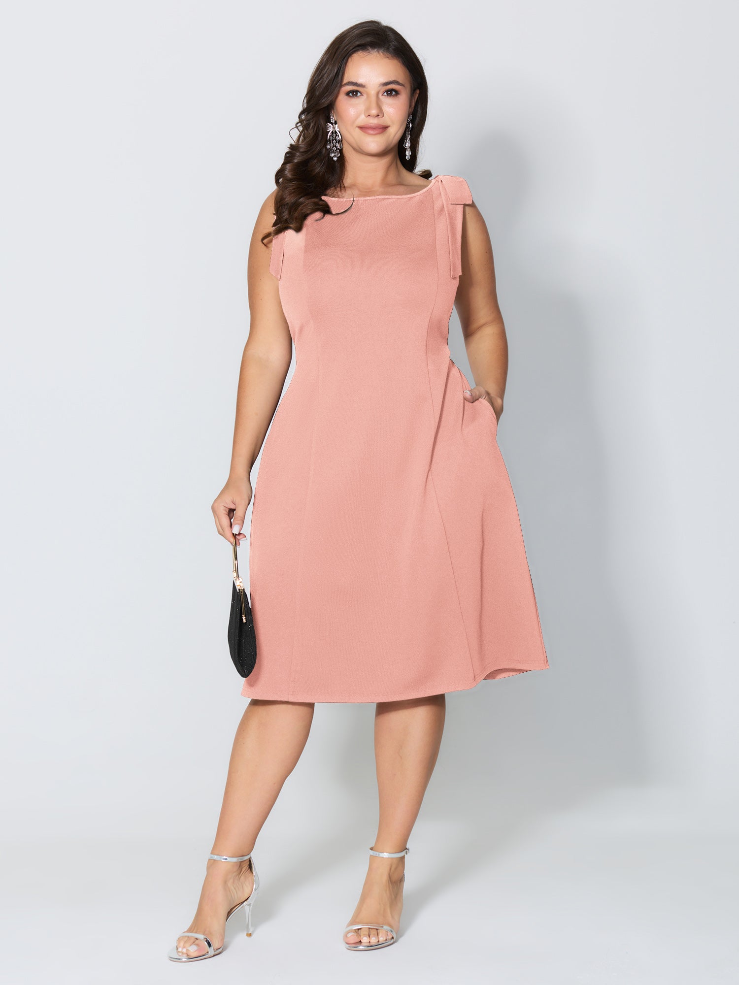 Shoulder Tie Sculpting Bodice Mini Dress