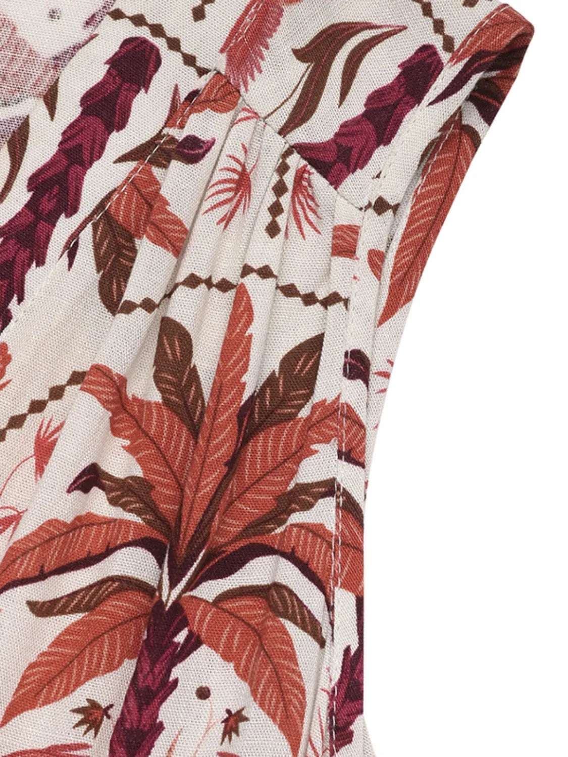 Printed V-Neck Sleeveless Midi Dress