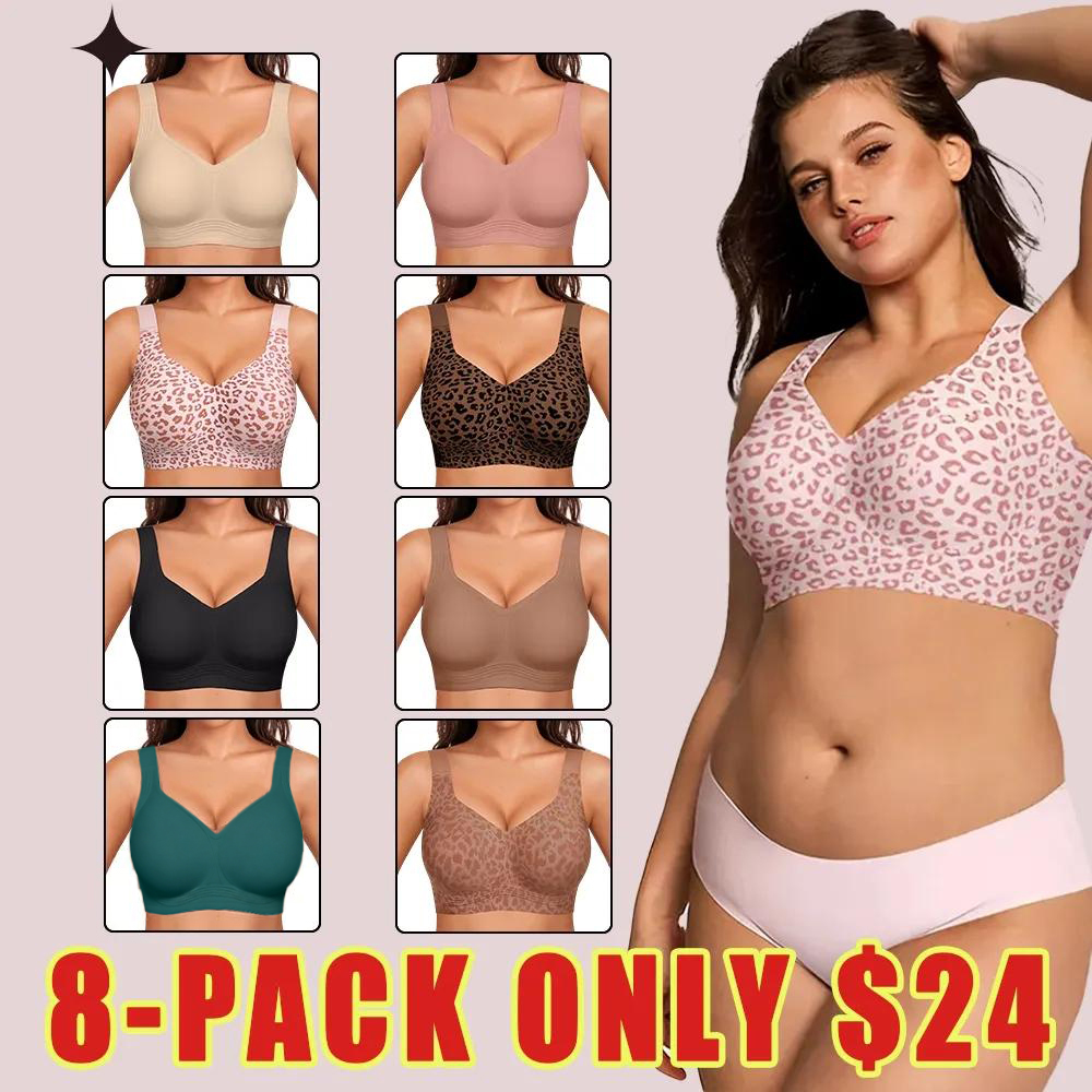 Women Jelly Wireless Womens Comfortable Wireless Bras Push Up Bralettes Seamless Tshirts Bras Deep V Everyday Bras
