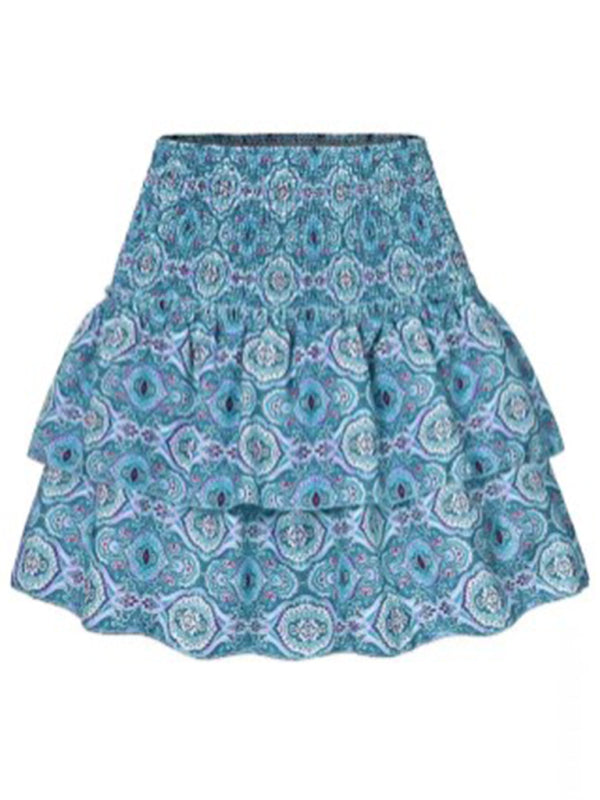 Skirt Pleated Skirt Ruffled Printed Skirt Able Floral Short Skirt