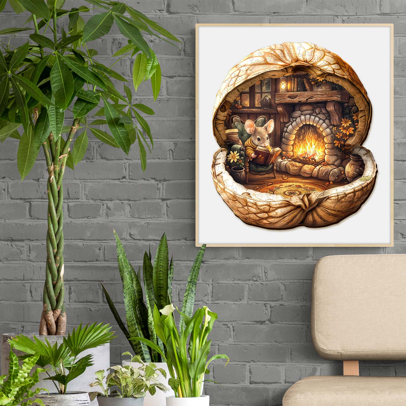 Mouse's Walnut House Wooden Jigsaw Puzzle