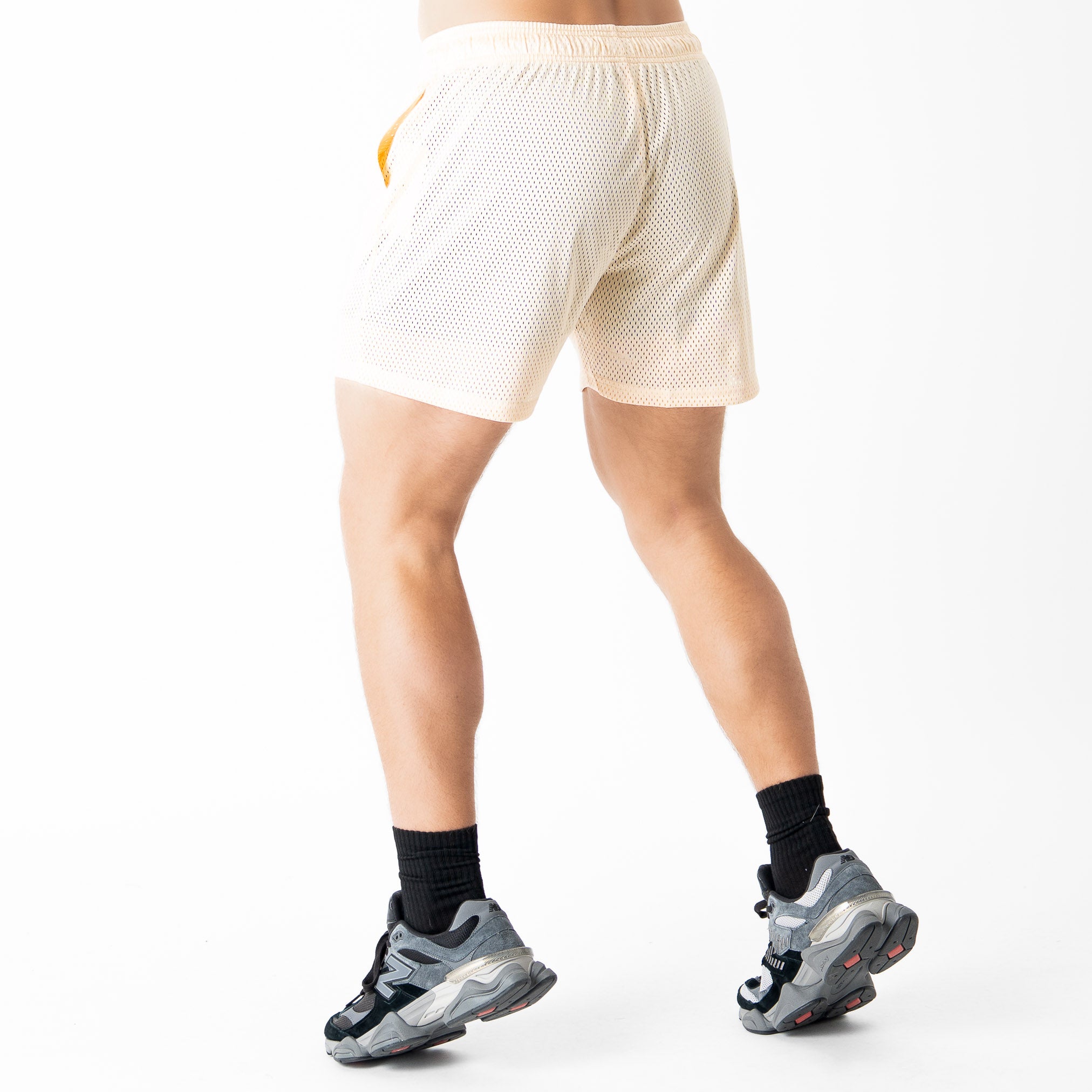 VENTED MESH SHORTS MISFIT - CREAM / BLACK
