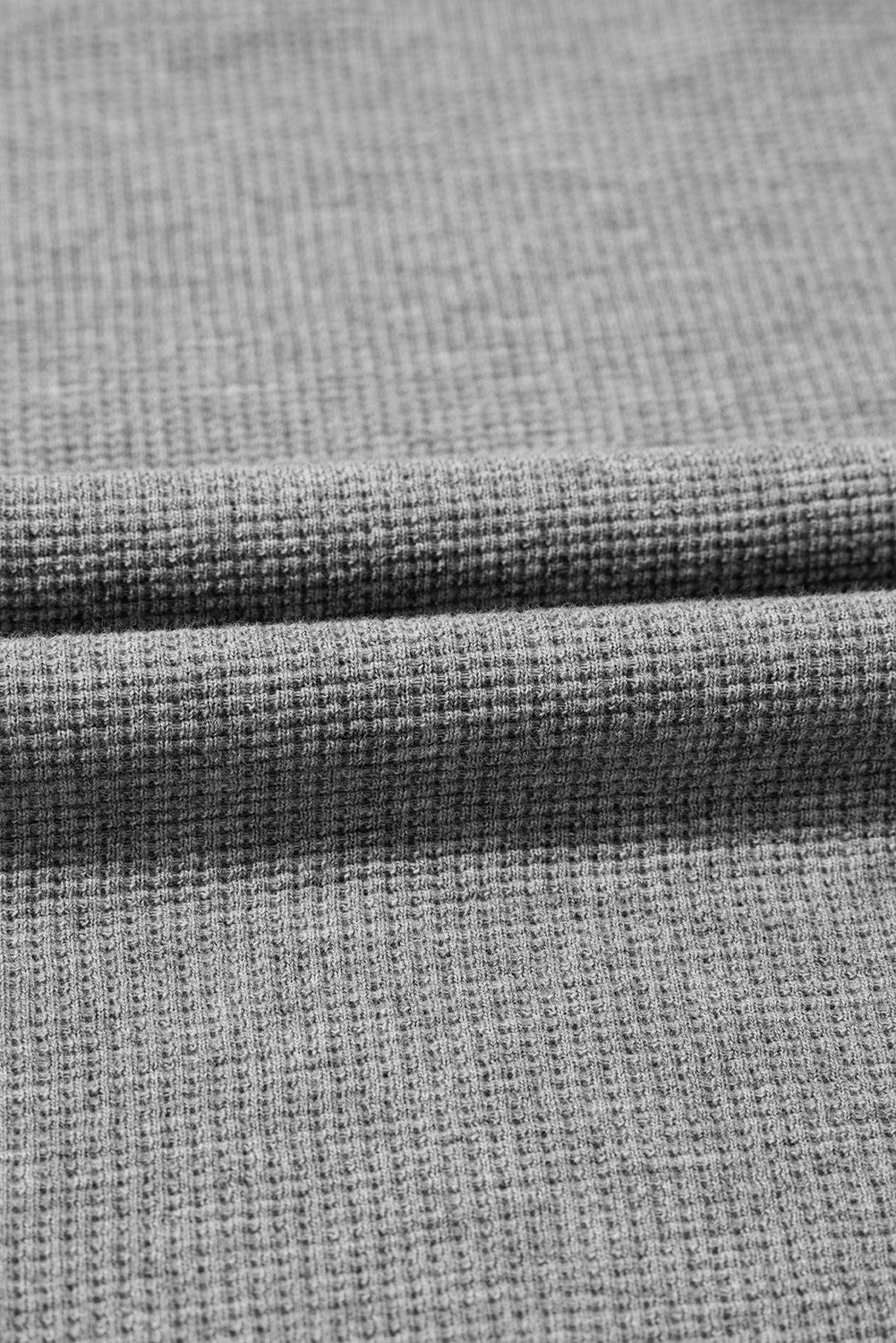 Waffle knit Bishop Sleeve Split Oversized Top