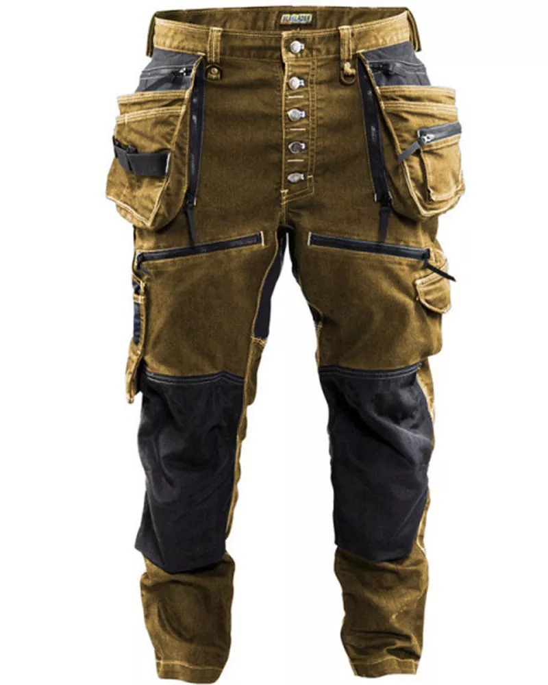 Men'S Pocket Patchwork Overalls